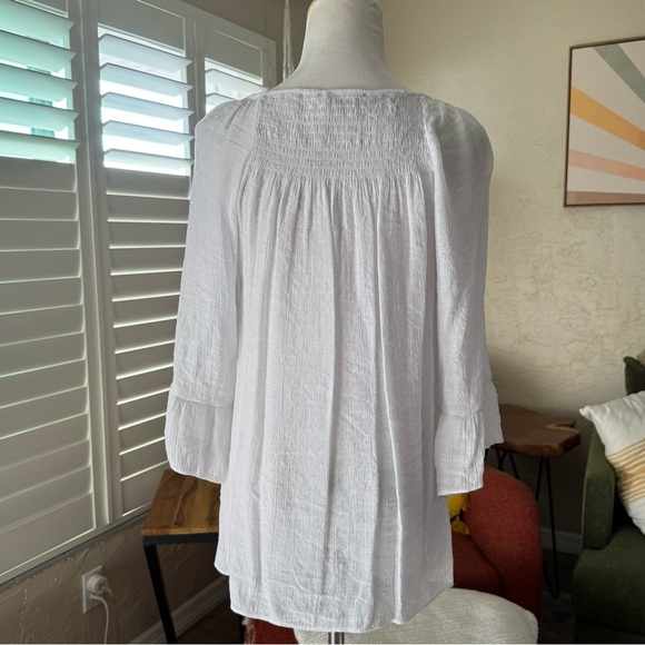 Zac & Rachel white flowy ruched blouse - Picture 4 of 6